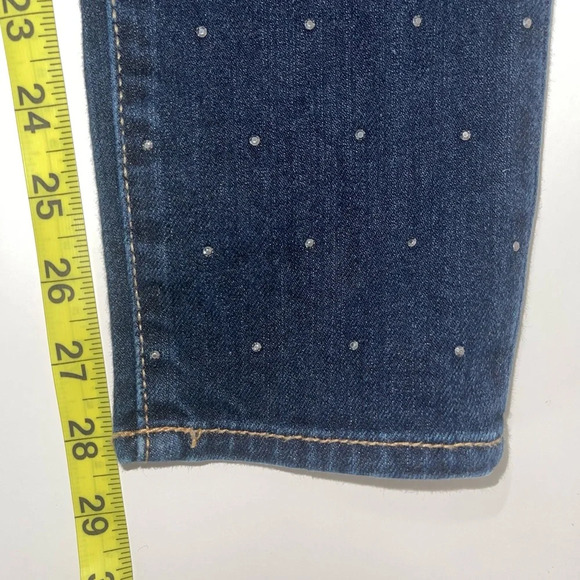 Abercrombie & Fitch Dark Wash Allover Rhinestone Mid-rise Skinny Jeans 25 Women - Picture 9 of 12